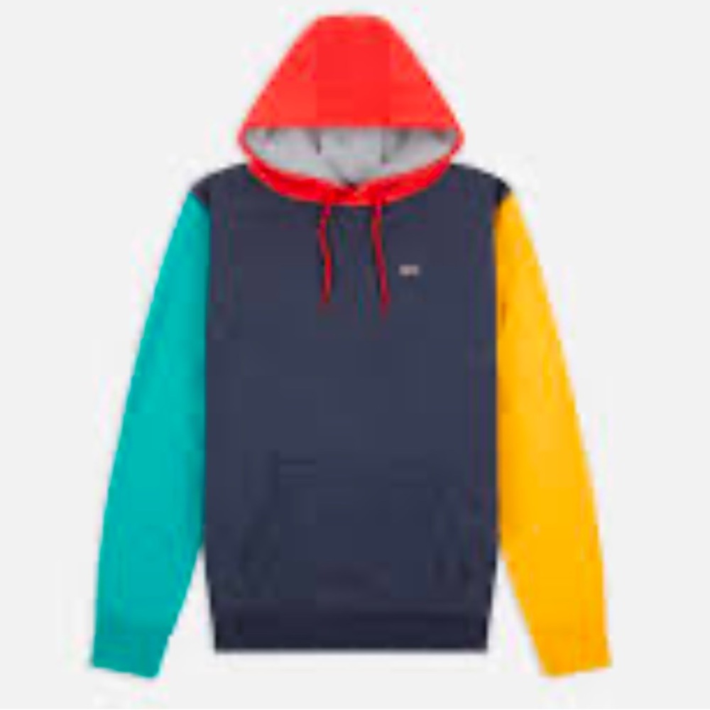 Tommy Jeans Colorblock Hoodie Sweatshirt Men's Size S Multi-Color Flag Logo